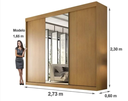 Ver imagem 4 de Guarda Roupa C/ Espelho 100% Mdf Garibaldi -móveis Valverde