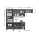 Ver imagem 7 de Cozinha Modulada Completa Princesa 3 Peças 1 Aéreo + Balcão + 1 Paneleiro C6p62 Freijó Off White