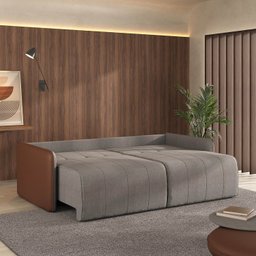 Sofá Cama Retrátil e Reclinável 3 Lugares 225cm Jequitibá CabeCasa MadeiraMadeira - 2