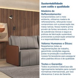 Sofá Cama Retrátil e Reclinável 3 Lugares 225cm Jequitibá CabeCasa MadeiraMadeira - 11