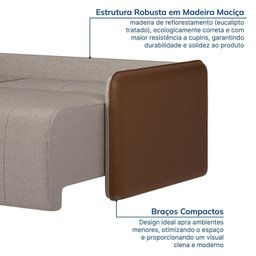 Sofá Cama Retrátil e Reclinável 3 Lugares 225cm Jequitibá CabeCasa MadeiraMadeira - 6