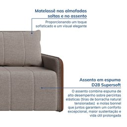 Sofá Cama Retrátil e Reclinável 3 Lugares 225cm Jequitibá CabeCasa MadeiraMadeira - 8