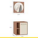 Ver imagem 4 de Gabinete com Espelheira Suspenso para Banheiro Veneza 45 Cm Mdp Marrom Bege Clicklar