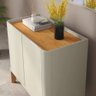 Buffet Aparador Flip 0,90 2 Portas Sala - 3 Cores:offwhite-cinamomo - 4
