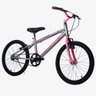 Bicicleta Freedom Racer Aro 20 - Prata/Rosa Neon - 1