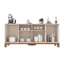 Ver imagem 4 de Aparador Buffet Sala de Estar 4 Portas 180cm Visari C01 - D'Rossi Off White-freijó