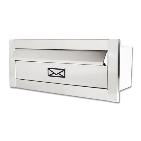 Caixa de Correio Carta e Revista Frente em Inox Escovado 23 Profundidade