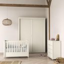 Ver imagem 2 de Dormitório Tutto New 2 Portas, Cômoda 4 Gavetas e Berço Off White com Colchão D18 - Matic Móveis