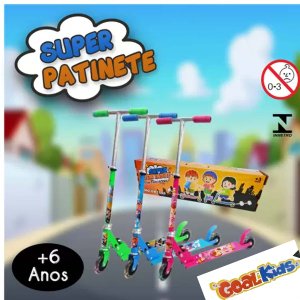 Patinete Infantil 2 Rodas Luzes Dobravel Meninas Scooter Goal Kids Patinete 2 rodas Azul