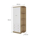 Ver imagem 3 de Quarto Infantil com Guarda Roupa com Prateleira Cômoda e Mini Cama 100% MDF Pega-Pega