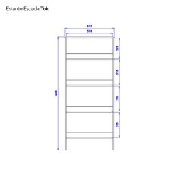 Estante para Livros Escada 140cmx61cm 4 Prateleiras Tok Yescasa - 10