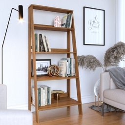 Estante para Livros Escada 140cmx61cm 4 Prateleiras Tok Yescasa - 2