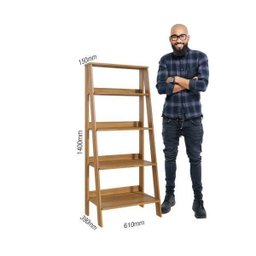 Estante para Livros Escada 140cmx61cm 4 Prateleiras Tok Yescasa - 6