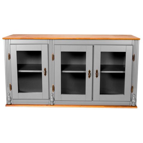 Aéreo de Cozinha Antique com Porta de Vidro Cinza
