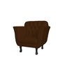Poltrona Decorativa Couro Marrom Pés Madeira Mz Decor - 1