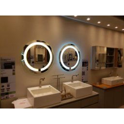 Espelho jateado Redondo 60cm com LED frio TOUCH - 8