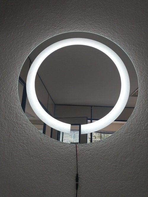Espelho jateado Redondo 60cm com LED frio TOUCH - 7