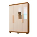 Ver imagem 2 de Guarda Roupa com Espelho 4 Portas 3 Gavetas Milão Benetil Cor:cinamomo/off