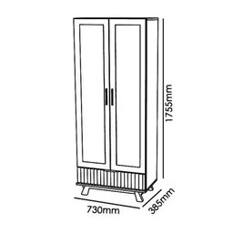 Sala de Estar Arcade Ripado Rack Bancada 1.8, Cristaleira e Buffet Cinamomo Mel/Off White - PR Móvei - 6 Sala de Estar Arcade Ripado Rack Bancada 1.8, Cristaleira e Buffet Cinamomo Mel/Off White - PR Móvei - 6