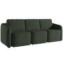 Ver imagem 1 de Sofá Cama para Sala de Estar 4 Lugares 336cm Montserrat K01 Veludo Verde - Lyam Decor