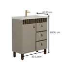 Ver imagem 3 de Gabinete e Cuba de Banheiro Cecilia com Pé 80cm