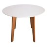 Mesa Veneza Redonda Laqueado 80cm - Branco - Madeira - 2