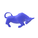 Ver imagem 1 de Touro Bull Wall Street Geométrico Decoração 3d Low Poly:azul