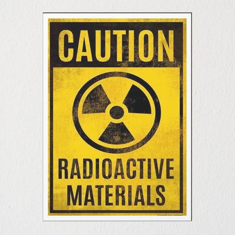 Placa Decorativa Radiação Material Biohazard Game Geek Vintage