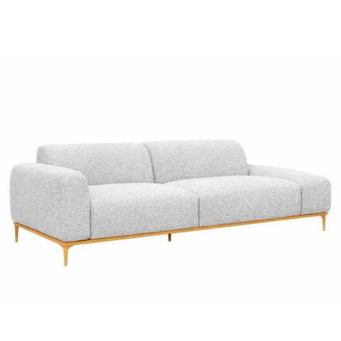 Sofá de Canto Unne 2 Lugares 180cm Cinza Boucle Terminal Esquerdo Sofá Home