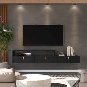 Rack Suspenso Lion 1.2m Home Decorativo Estante Tv Pequeno:black