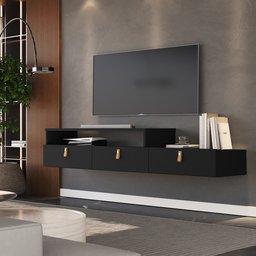 Rack Suspenso Lion 1.2m Home Decorativo Estante Tv Pequeno:black - 3