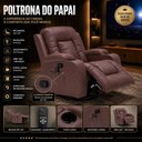 Ver imagem 6 de Cadeira com Massagem Poltrona do Papai Giratória Reclinável Manual Austin Aquecimento PU Marrom Choc