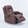 Cadeira com Massagem Poltrona do Papai Giratória Reclinável Manual Austin Aquecimento Pu Marrom Choc - 5