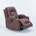 Ver imagem 5 de Cadeira com Massagem Poltrona do Papai Giratória Reclinável Manual Austin Aquecimento Pu Marrom Choc