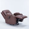 Cadeira com Massagem Poltrona do Papai Giratória Reclinável Manual Austin Aquecimento Pu Marrom Choc - 1
