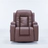 Cadeira com Massagem Poltrona do Papai Giratória Reclinável Manual Austin Aquecimento Pu Marrom Choc - 6