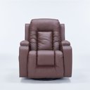 Ver imagem 6 de Cadeira com Massagem Poltrona do Papai Giratória Reclinável Manual Austin Aquecimento Pu Marrom Choc