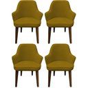 Ver imagem 1 de Kit 4 Cadeiras Decorativa Lara Suede Mostarda - Dominic Decor