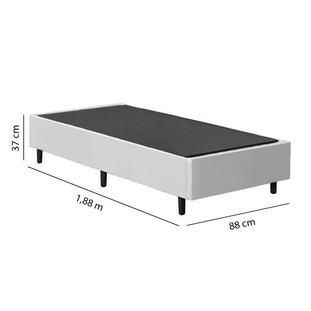 Base Cama Box Solteiro 88x188x37 - Branco - 2