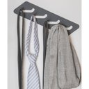 Ver imagem 2 de Suporte Cabideiro 4 Ganchos de Parede Cinza Roupas Banheiro Quarto Lavanderia