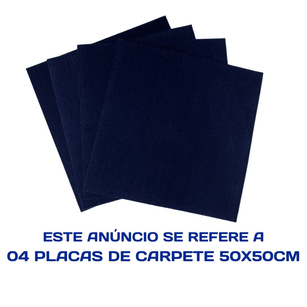 Placa Carpete Autocolante Azul Marinho 50x50cm 4mm - Caixa com 1m² - 3