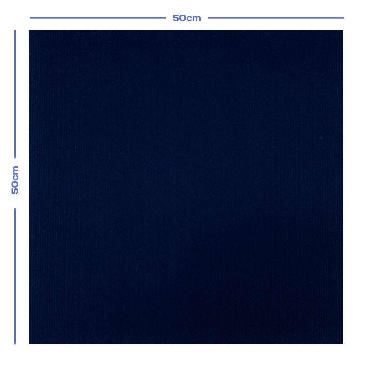 Placa Carpete Autocolante Azul Marinho 50x50cm 4mm - Caixa com 1m² - 2