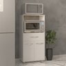 Multiuso Armário Laura com Nicho para Forno Elétrico e Microondas com Gaveta e 2 Portas Mobília Deco - 3