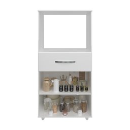 Multiuso Armário Laura com Nicho para Forno Elétrico e Microondas com Gaveta e 2 Portas Mobília Deco - 4