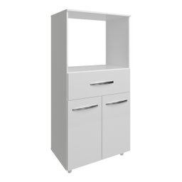 Multiuso Armário Laura com Nicho para Forno Elétrico e Microondas com Gaveta e 2 Portas Mobília Deco - 1
