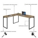 Ver imagem 4 de Mesa Em L Diretor 150X150X75cm Carvalho/Est.Preta