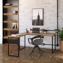 Ver imagem 3 de Mesa Em L Diretor 150X150X75cm Carvalho/Est.Preta
