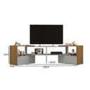 Ver imagem 2 de Rack Extensível Para Canto Inovatta Para Tv De Até 65 Com 2 Gavetas Moveis Leão Freijó Com