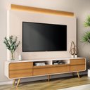 Ver imagem 2 de Estante Home Theater Nobre Off White/cinamomo para Tv até 85” - Hb Móveis