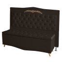 Ver imagem 1 de Kit de Cabeceira de Cama Box e Calçadeira Baú Helena Queen 160 Cm Retro Capitonê Suede Marrom Eli Mó
